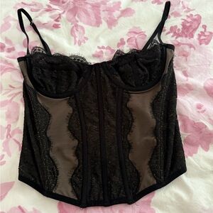 Urban Outfitters Out From Under Modern Love Black Corset